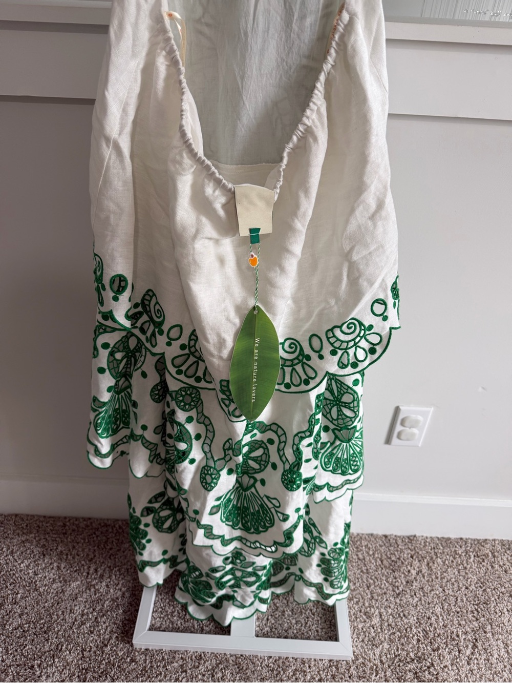 Farm Rio Tiered Eyelet Dress with Floral Cutwork - Picture 9 of 11
